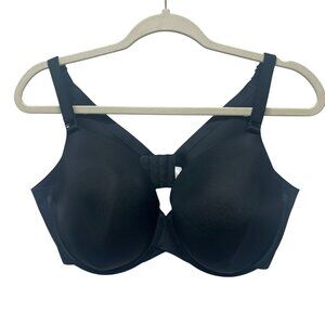 Cacique Black Full Coverage Underwire Bra 40DD Smooth Back Support Nylon Blend
